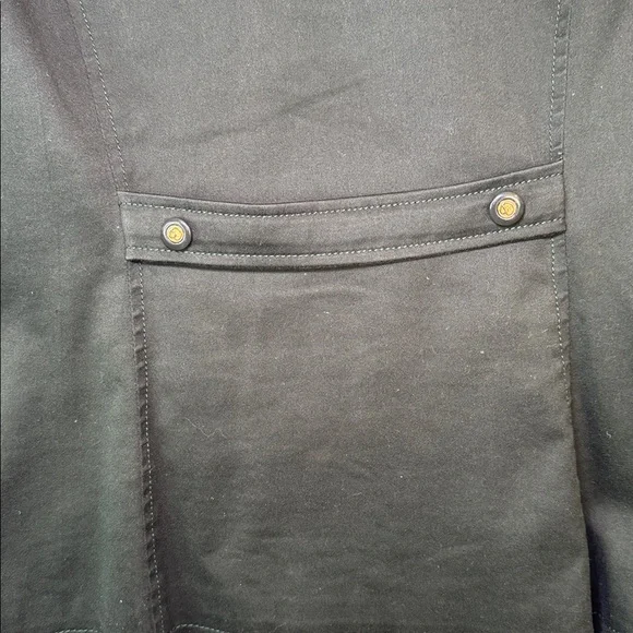 St. John Sport Dark Green Utility Jacket preloved Sz S gold accents 2 pockets - Picture 5 of 8